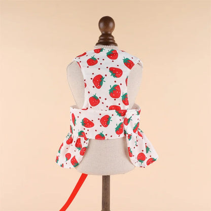 Pet Dog Clothes Spring And Summer Thin Style With Traction Rope Dress For Small Dogs And Cats Suitable For Teddy Bichon Fris