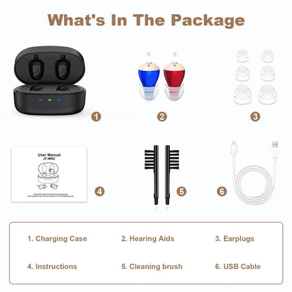 Hearing amplifiers Earbuds with Noise Reduction, Rechargeable Digital sound  Enhance Headphones, hearing aids  for adults.
