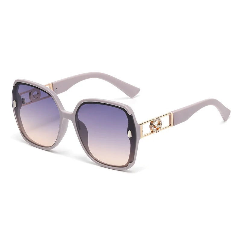 Fashionable Luxury Square Sunglasses, Premium Ladies' Sunglasses, Classic Vintage Eyewear, Women's Summer Travel Sunglasses.