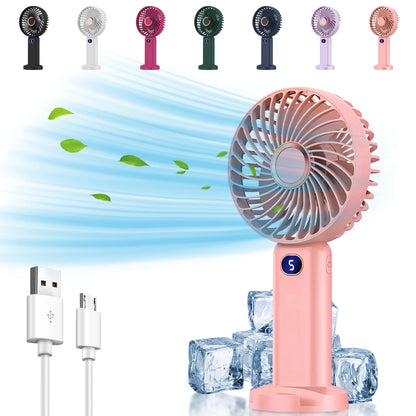 Portable Handheld Fan, Electric Fan with Digital Display, Handheld/neck Hanging/desktop Fan, Eyelash Fan, Makeup Fan