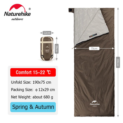 Naturehike Sleeping Bag LW180 Ultralight 3 Season Camping Hiking Sleeping Bags Outdoor Portable Waterproof Cotton Sleeping Bag