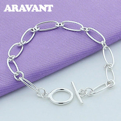 925 Silver Jewelry Set Necklace Bracelet Set For Women Party Jewelry Gift