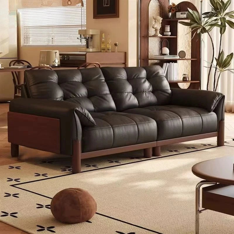 soft bag leather sofa Medieval retro living room small sofa apartment household sala de estar sofás furniture for living room