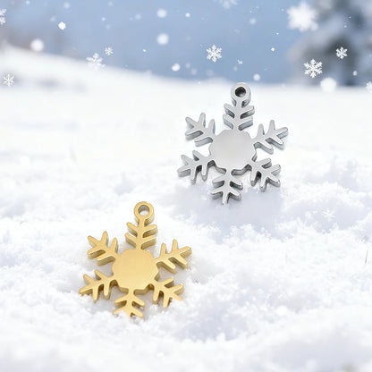 5pcs/Lot Snowflake Charms Stainless Steel Pendant for Necklace Bracelet Earring Jewelry Making DIY Accessories Wholesale