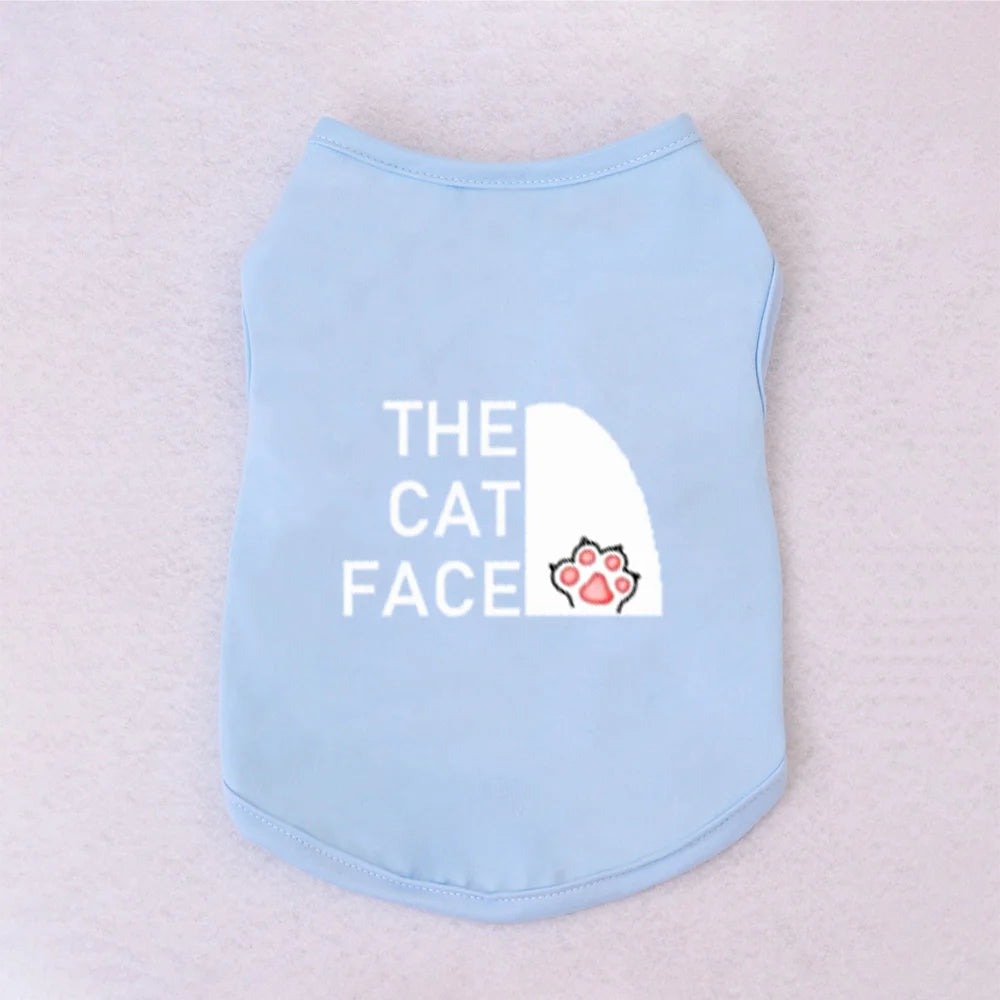 1 Pc Pet Vest, Text Print Summer Breathable Cat Clothing, Siamese, Ragdoll Silver Tabby vest