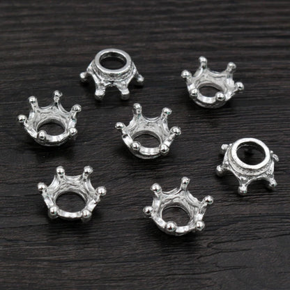 20pcs 14.5x6mm Alloy Loose Spacer Crown Beads Gold Silver Bronze Color Charms Beads for DIY Jewelry Making Bracelet Accessories