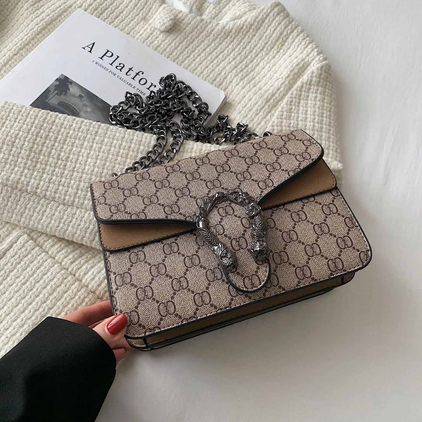 Fashion Popular Women's Bag Trend Brand Retro Chain Shoulder Bag High Quality Ladies Crossbody Bag Designer Luxury Handbag