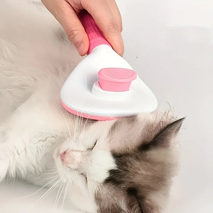 Easy-to-Clean Pet Grooming Brush for Cats and Dogs - One-Click Hair Removal, Detangling, Shedding Reduction