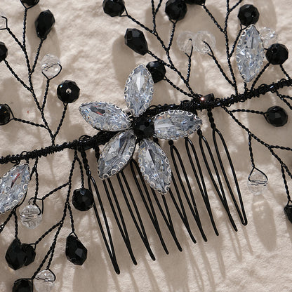 Dark Style Bridal Hair Comb Black Series Wedding Headpiece Hair Accessories Fashionable Holiday Halloween Party Gifts For Women