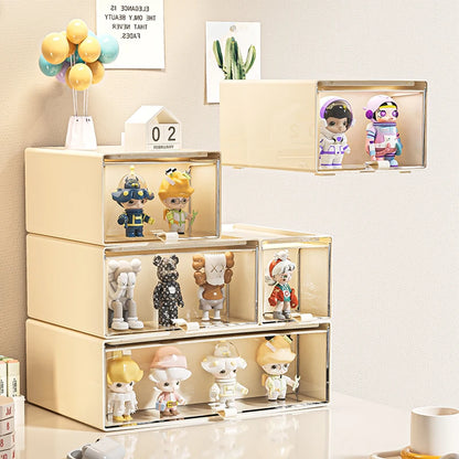 Storage Box with Drawers – Desktop Organizer, Display Case for Collectibles, Office Storage ContainerCustomizable Combination