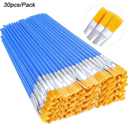 20/30pcs Small Fine Nylon Hair Detail Flat Paint Brush for Drawing Watercolor Brushes Paint Brushes Pen for Art Stationery
