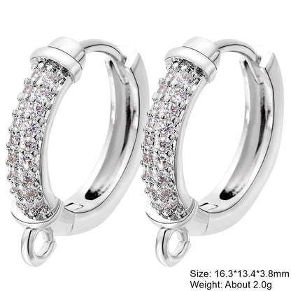 Juya 18K Gold Silver Plated Fastener Bales Fixture Earring Hook Locks For DIY Women Fashion Crystal Agate Charms Earrings Making