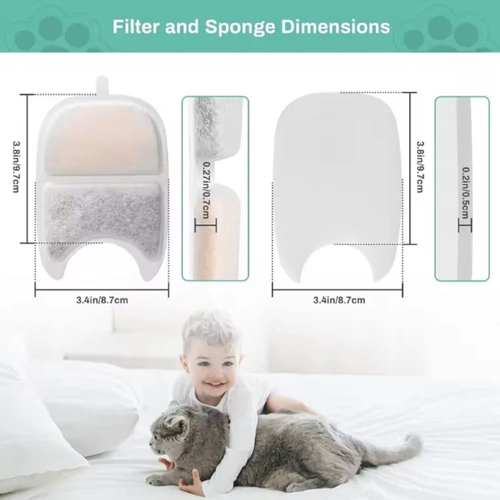 Replacement Filters Pet Cat Water Dispenser Filters Accessorie Replacement Filters for Cat Water Fountain Activated Carbon