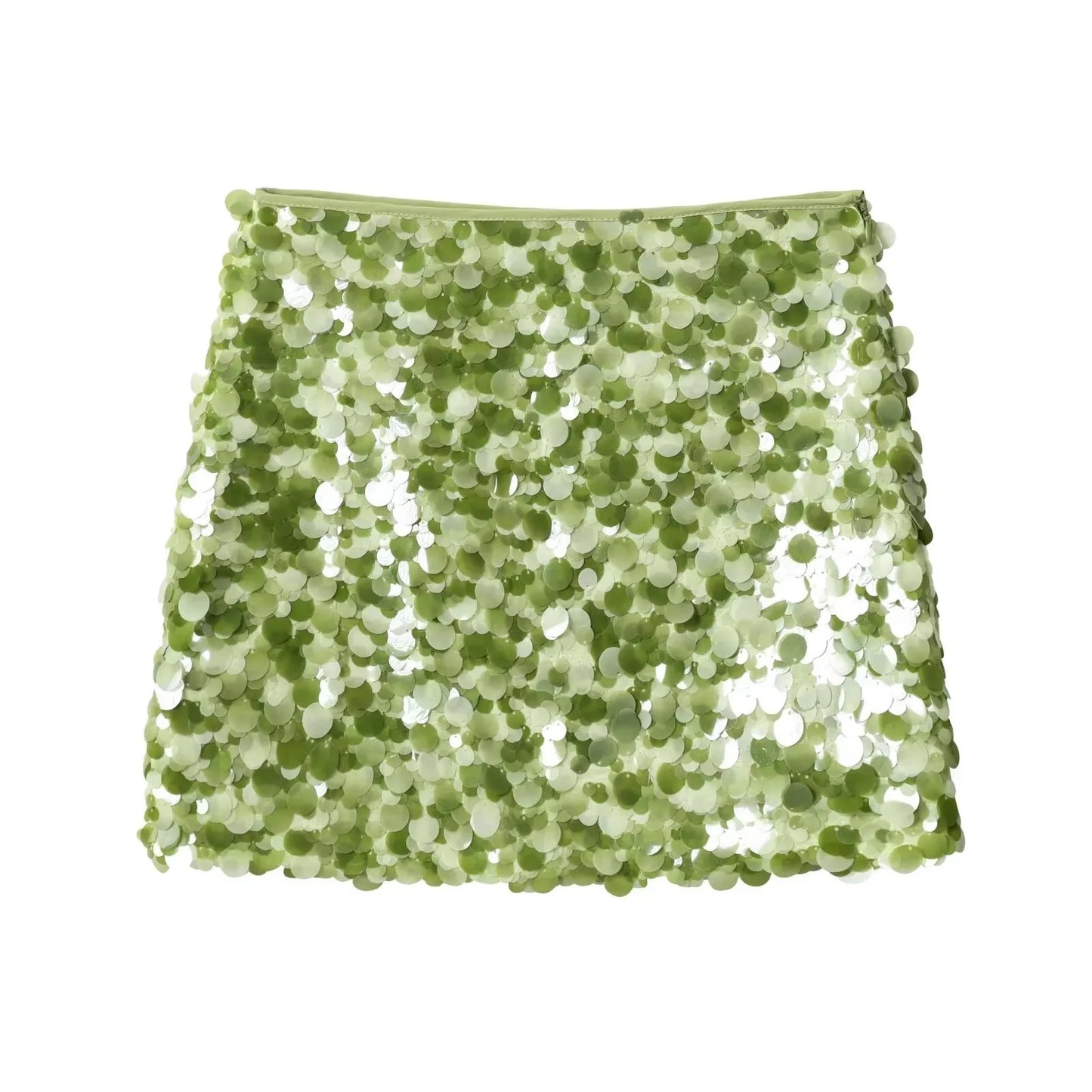 HH Women Fashion Shinny Sequin Mini Skirts Side Zipper High Waist A Line Skirt Summer Woman Elegant Club Party Sexy Lady Skirts