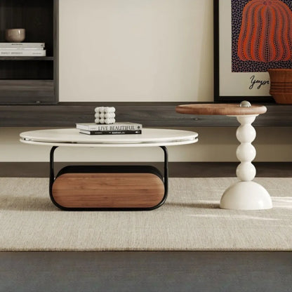 Round Luxury Coffee Table Corner Designer Cool Minimalist Tables Books Premium Mesas De Centro Para Sala Home Furniture