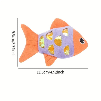 Colorful Pet Cat Toys Fish Crinkle Paper Plush Pet Toys Durable Biting Pet Cat Kicker Toy Teeth Grinding Cat Kitten Catnip Toys