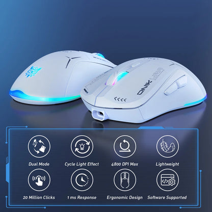 Onikuma Cw917 4800Dpi Wireless Gaming Mouse Game USB Gaming Mouse Led Color Breathing Light Design