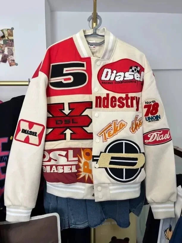 American Style Loose Baseball Jacket Cool Biker Clothes Women's Spring Autumn Fashion Outerwear Comfortable Soft Material
