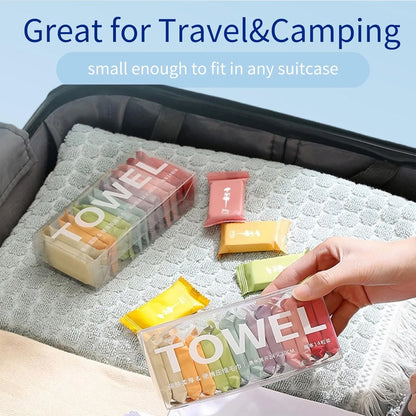 7/14pcs Compressed Disposable Towels For Travel Portable Facial Cleaning Towels Thickened Dry And Wet Dual-Use Travel Essentials