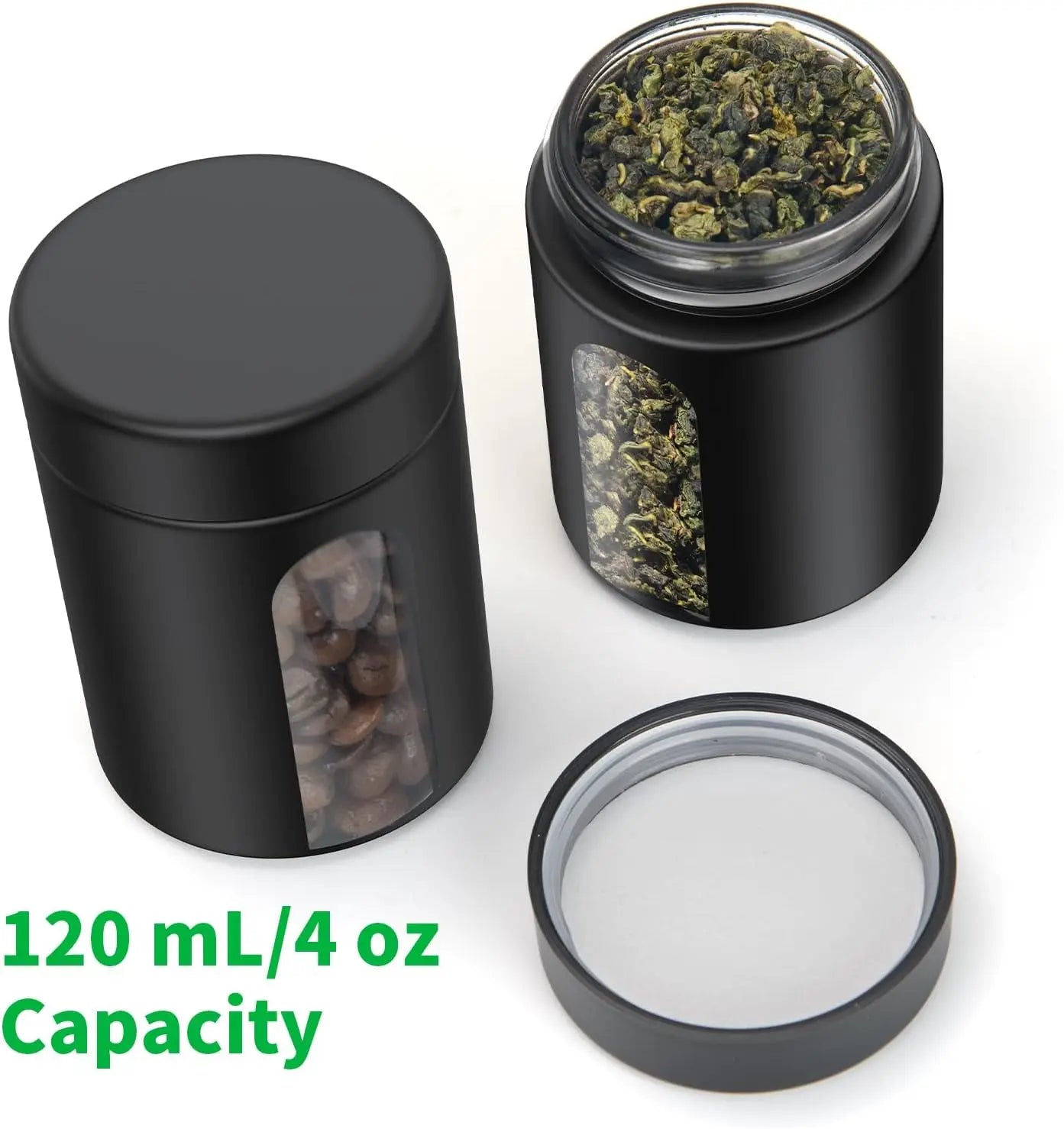 Glass Storage Jar (4 oz, 120ml) Smell Proof Visual Container with Child Resistant Cap Multipurpose for Coffee Teas Herbs Spices