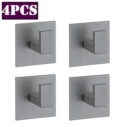 4/1pcs Bathroom Adhesive Wall Black Robe Hooks Towel Hook Coat Holder Keys Clothes Hanger Bathroom Kitchen Hardware Accessories
