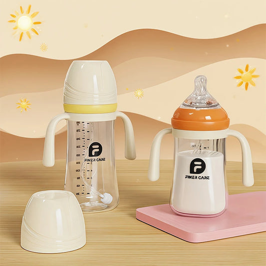 240ml baby bottle, suitable for water and formula, with handle and lid, easy to hold, unisex feeding bottle - perfect gift