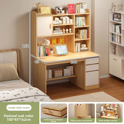 Desk Home Modern Simple Bookshelf Integrated Student Bedroom Learning To Write With Drawing Desk Office Computer Desk