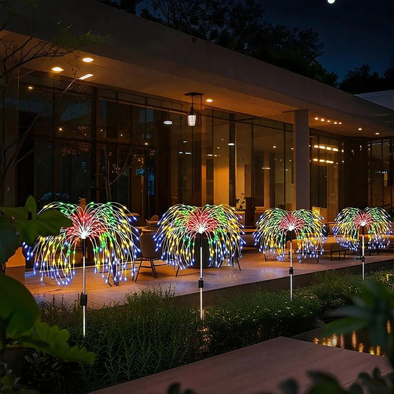 Solar Fireworks Lights ,Outdoor Waterproof Solar Garden Lights ,8 Lighting Modes Solar Lamp for Christmas Wedding Yard Decor