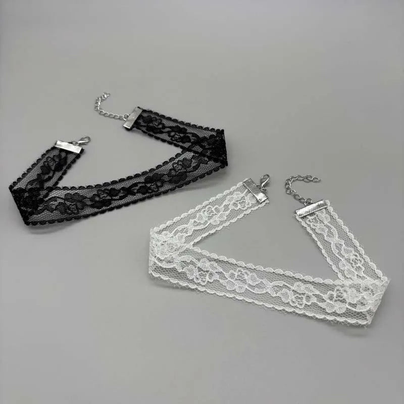 Short Lace Choker Nekclace for Women Girl Black White Color Fashion Romantic Necklace Gift for Party Wholesale Neck Jewelry