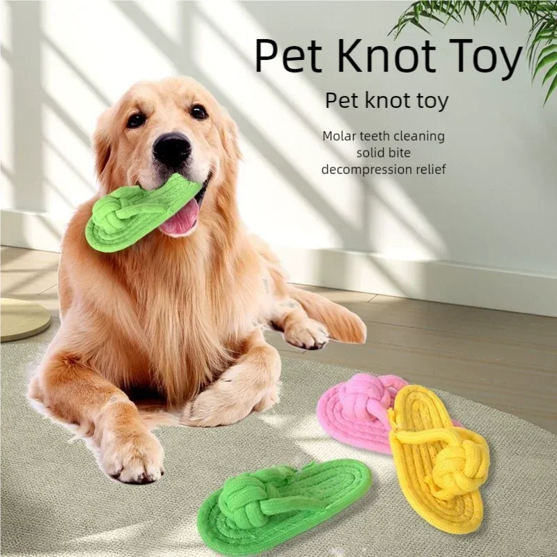 Pet Cotton Rope Slipper Knot Toy For Small Dogs Interactive Chew Toy Dental Clean Teeth Grind Tartar Control Non Toxic Dog Toys