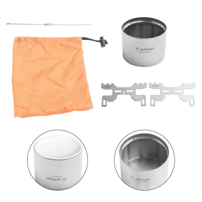 70ml Camping Titanium Alcohol Stove Lightweight Liquid For Furnace Titanium Alcohol Stove Outdoor Camping Accessories