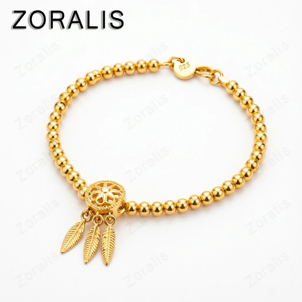 Fine 18K Gold Bracelet Beads Chain Dream For Women Luxury Fashion Party Wedding Jewelry Lovers Gift Charms