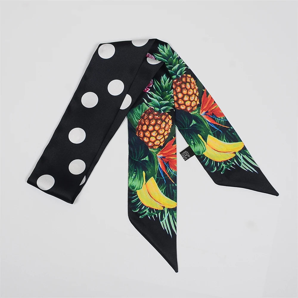 2024 New Luxury Brand Scarf Tarot Women Scarf Bag Hair Skinny Silk Scarves Design Foulard Neckerchief Headband For Ladies