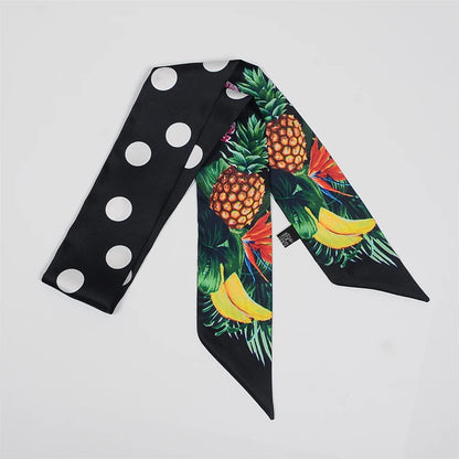 2024 New Luxury Brand Scarf Tarot Women Scarf Bag Hair Skinny Silk Scarves Design Foulard Neckerchief Headband For Ladies