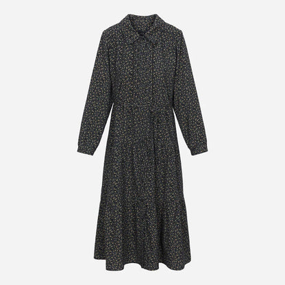Nok Xiaola Authentic Winter 2025 Floral Print Velvet Dr Island Home Poster Sle A-Line Skirt Korean Sle Commute Dr