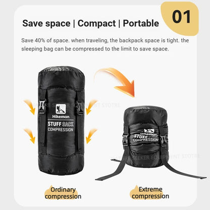 HIKEMAN Compression Stuff Sack for Sleeping Bag Outdoor Camping Backpacking Hiking Gear Storage Bags