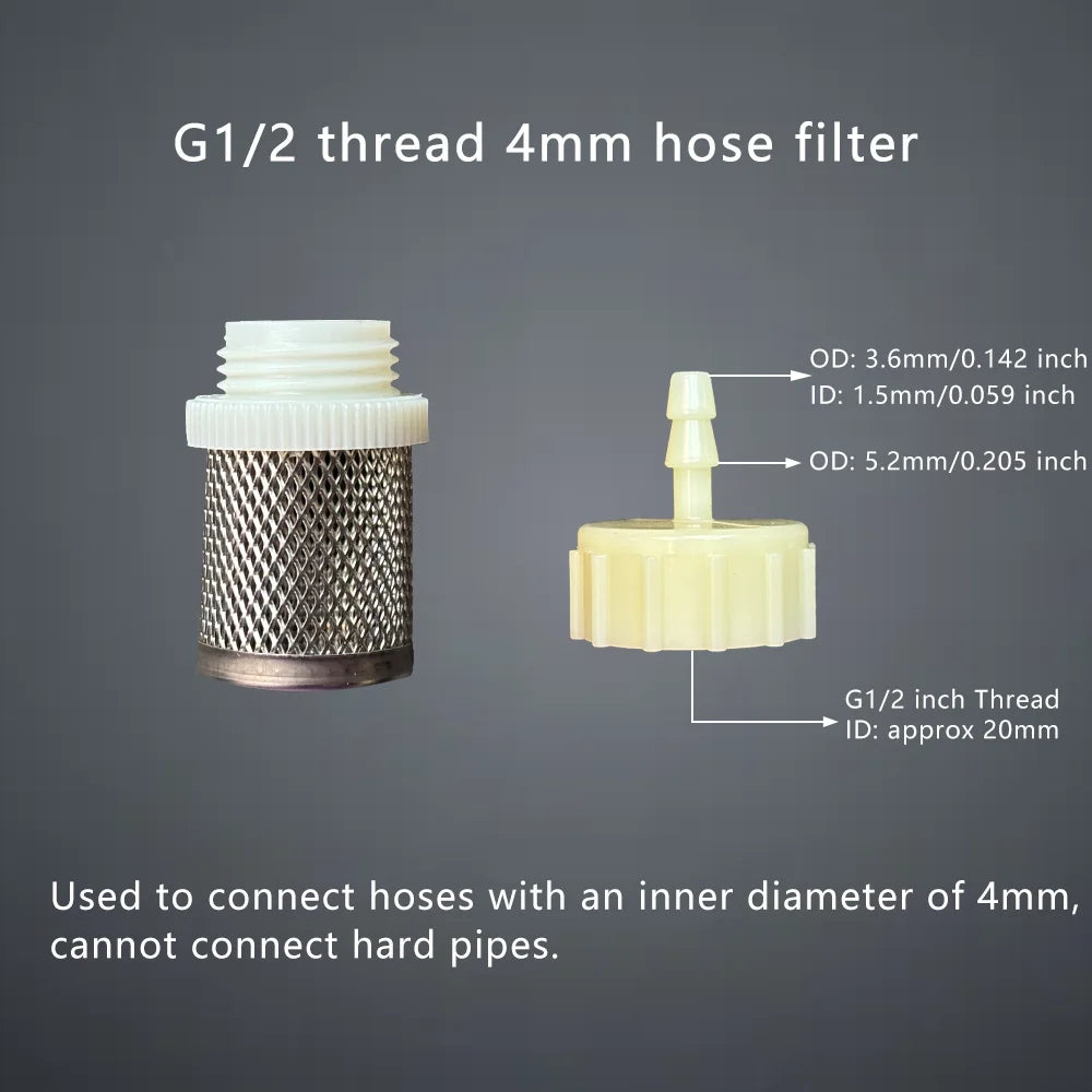 1 Set Hose Stainless Steel Filter 6mm 8mm 10mm 12mm 16mm 20mm for Fish Tank Aquarium Garden