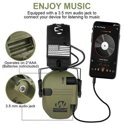 Earmuff Anti-noise Headphone Electronic Shooting Hearing Protection Headset Sound Amplification Foldable