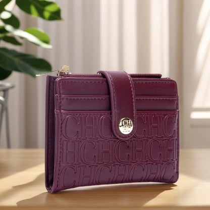 CH New Classic Folding Money Clip Compact Lightweight Luxury Brand Design Sense Letter Decoration Card Bag Women Zero Wallet