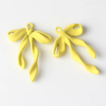 10pcs/lot 16*17MM Zinc Alloy Spray Painted Ribbon Bow Pendant Charms for Necklace Bracelet Jewelry Diy Accessories