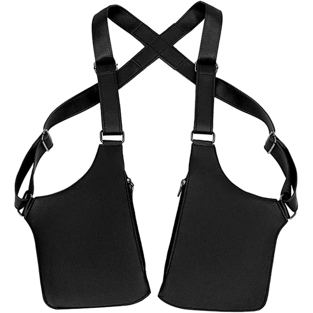 Tactical Double Shoulder Armpit Bag Anti-Theft Multi-Pocket Underarm Pouch Hunting Concealed Carry Chest Rig Bag EDC Organizer