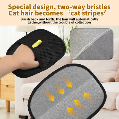 Pet Hair Removal Tool Reusable Static Removal Gloves, Double-SidedGrooming Gloves for Pets, Removes Pet Fur Hair for Carpets