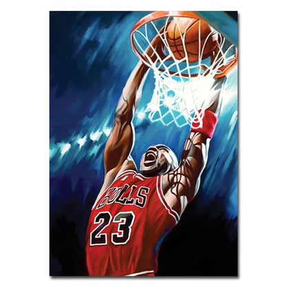 Famous Basketball Stars Wall Art Poster Abstract Graffiti Mural Modern Home Decor Canvas Painting Room Decorate Prints Pictures