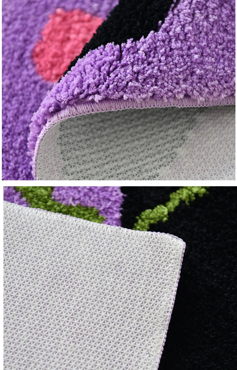 Geometric PatternTufting Carpet Thick Soft Fleece Room Entryway Floor Mat  Rug Bathroom  Anti-slip Absorbent Foot Mats Flooormat