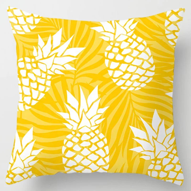 Modern Simple Yellow Flower Pillowcase Home Sofa  Lumbar   Cushion  Pillow