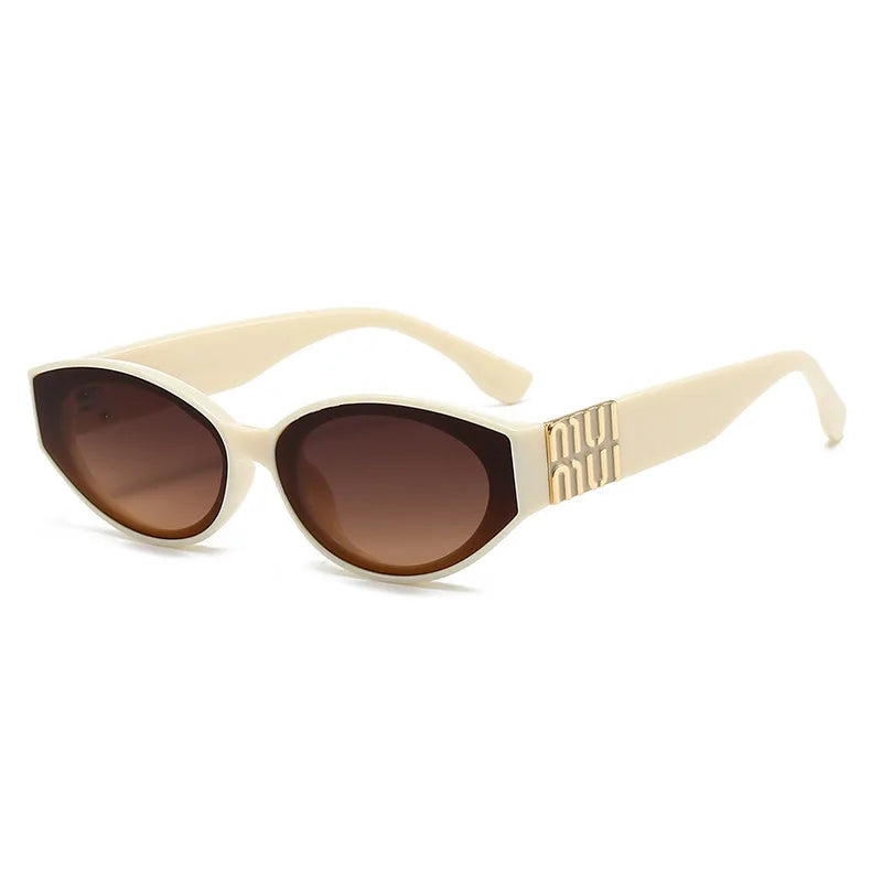 Luxury Glamour Sunglasses For Women And Men Oval Minimalist Fashion Brand Sun Glasses Unisex Stylish Shades UV400