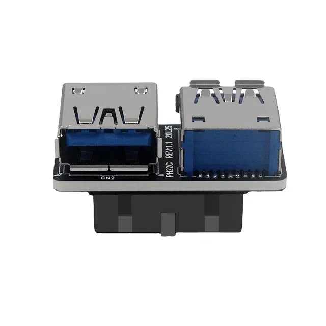 Motherboard USB 3.0 19/20Pin To Two Ports USB 3.0 A Socket Internal USB Converter Adapter for Desktop PC Mainboard Expansion