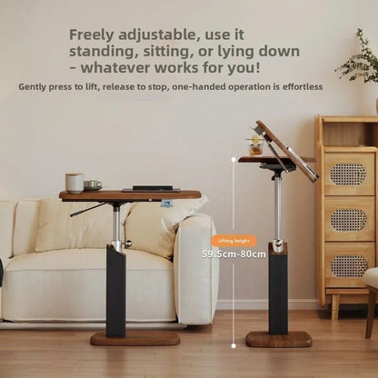 Lifting Table Living Room Sofa Small Table Removable Bedside Computer Table Saddle Leather Desktop Flip Small Side Table Coffee