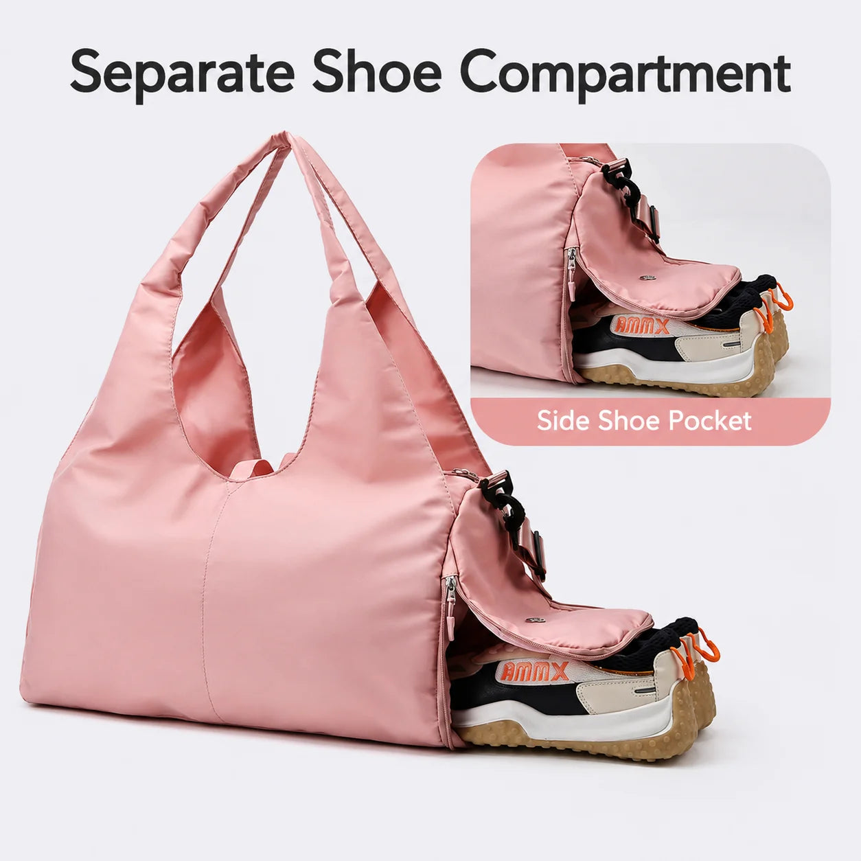 Yoga Mat Tote Bag with Mat Holder, Large Capacity Oxford Fabric Gym Bag with Adjustable Shoulder Strap for Women