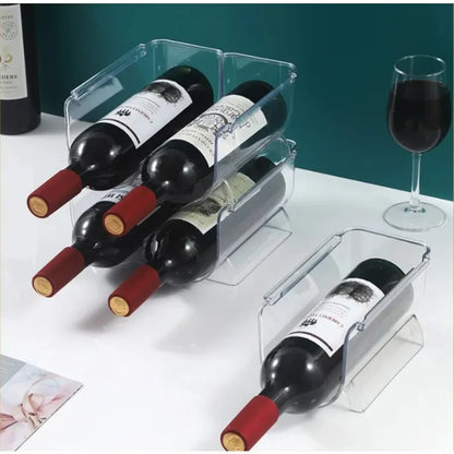 Stackable Acrylic Cup Holder Wine Water Bottle Organizer Clear Plastic Storage Rack for Kitchen Pantry Desktop Home Office